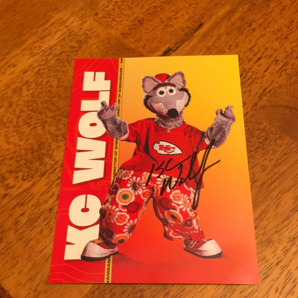 Signed KC Wolf Photo 🏉 Go Chiefs 🏉 !!! Now AFC champs!